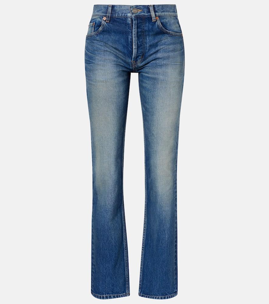 saint laurent faded straight jeans