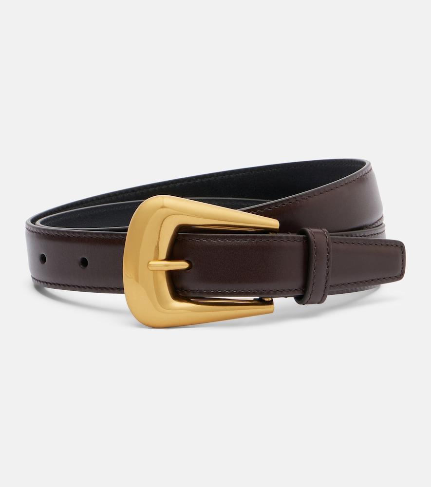saint laurent folk leather belt