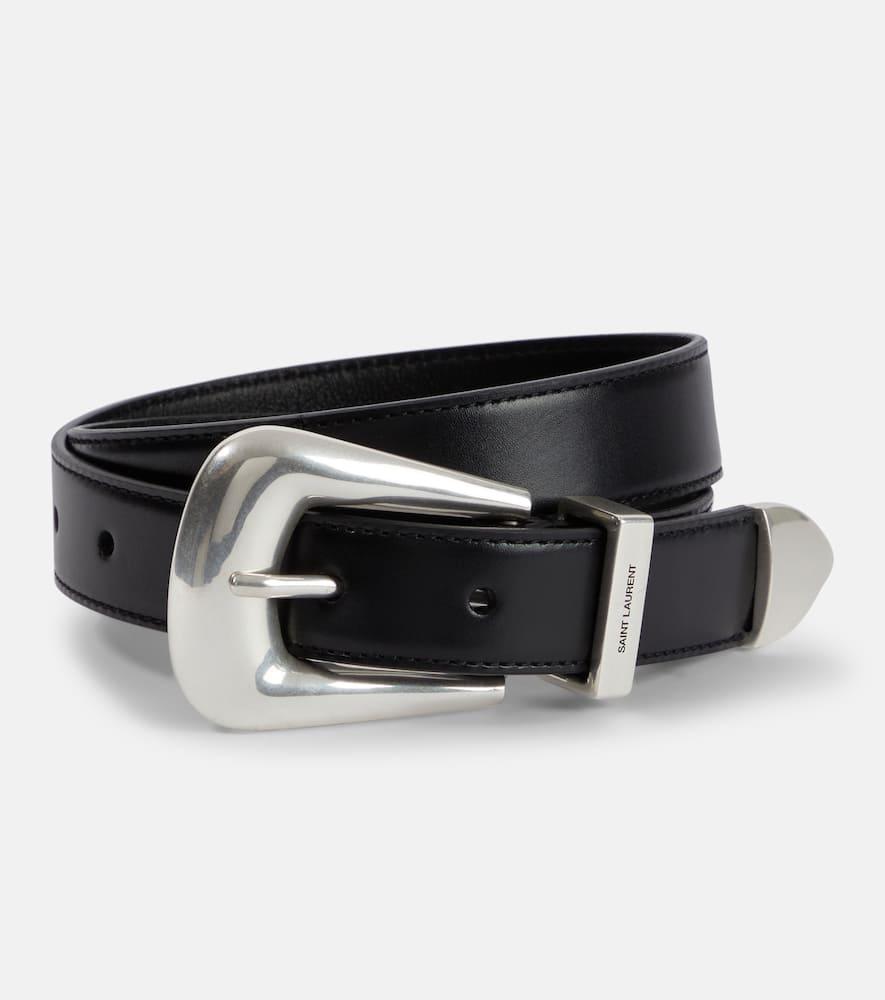 saint laurent folk leather belt