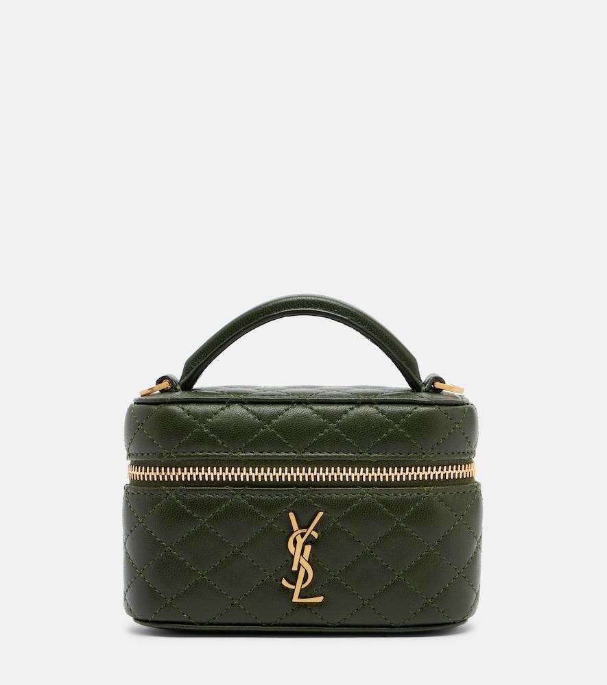 saint laurent gaby micro leather vanity bag