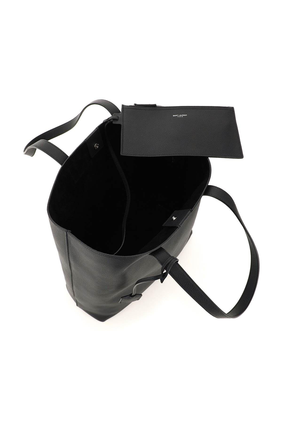 saint laurent grained leather bold shopping bag