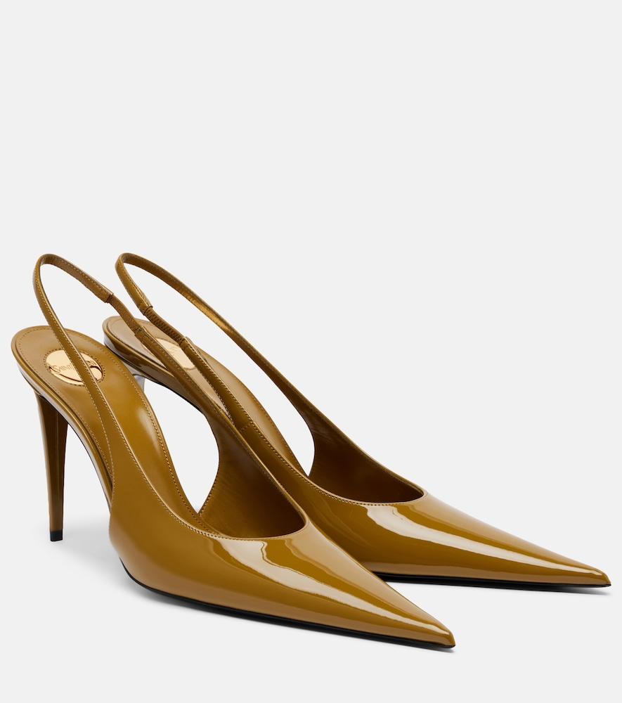 saint laurent guermantes patent leather slingback pumps