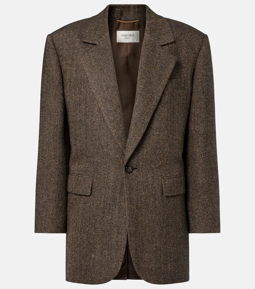 saint laurent herringbone wool