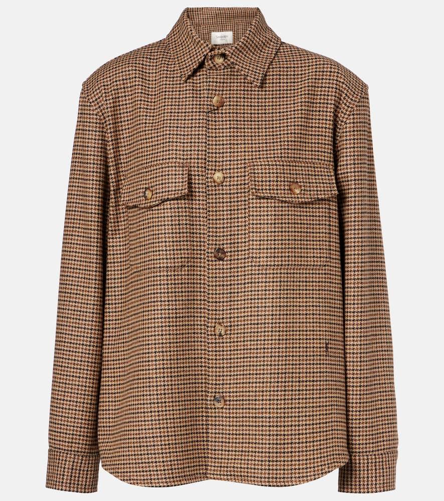 saint laurent houndstooth overshirt