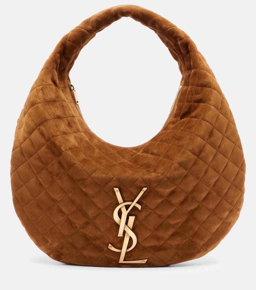 saint laurent icare medium quilted suede shoulder bag