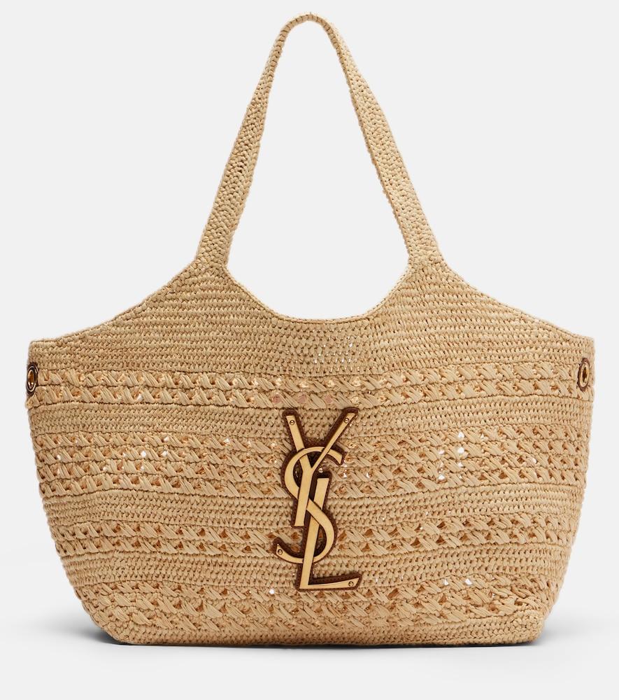 saint laurent icare medium raffia tote bag