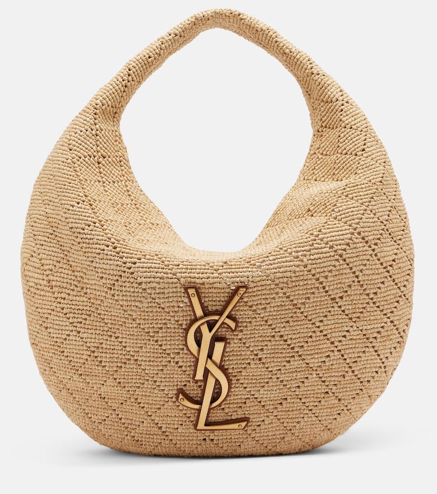 saint laurent icare raffia shoulder bag