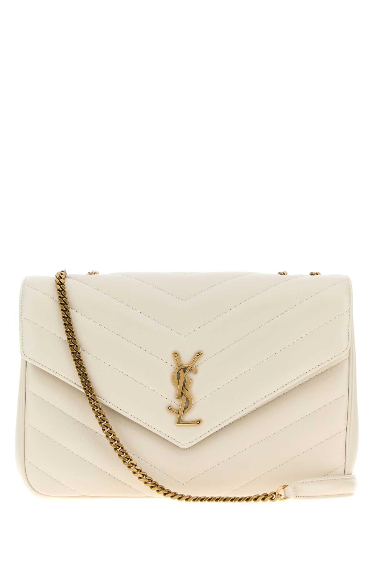 saint laurent ivory leather large lou lou shoulder bag