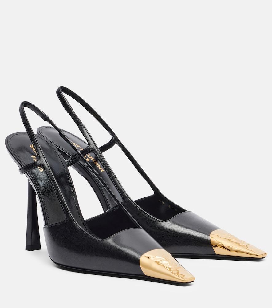 saint laurent jeanne 110 leather slingback pumps