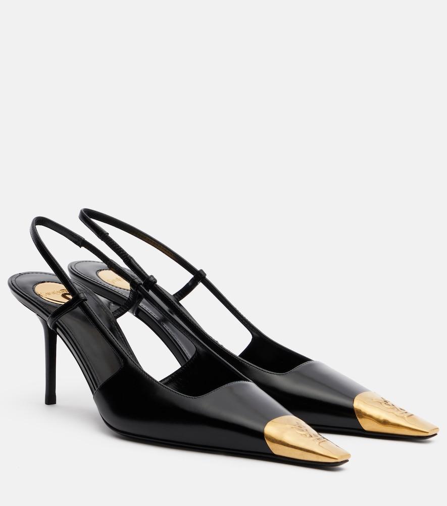 saint laurent jeanne 75 leather slingback pumps