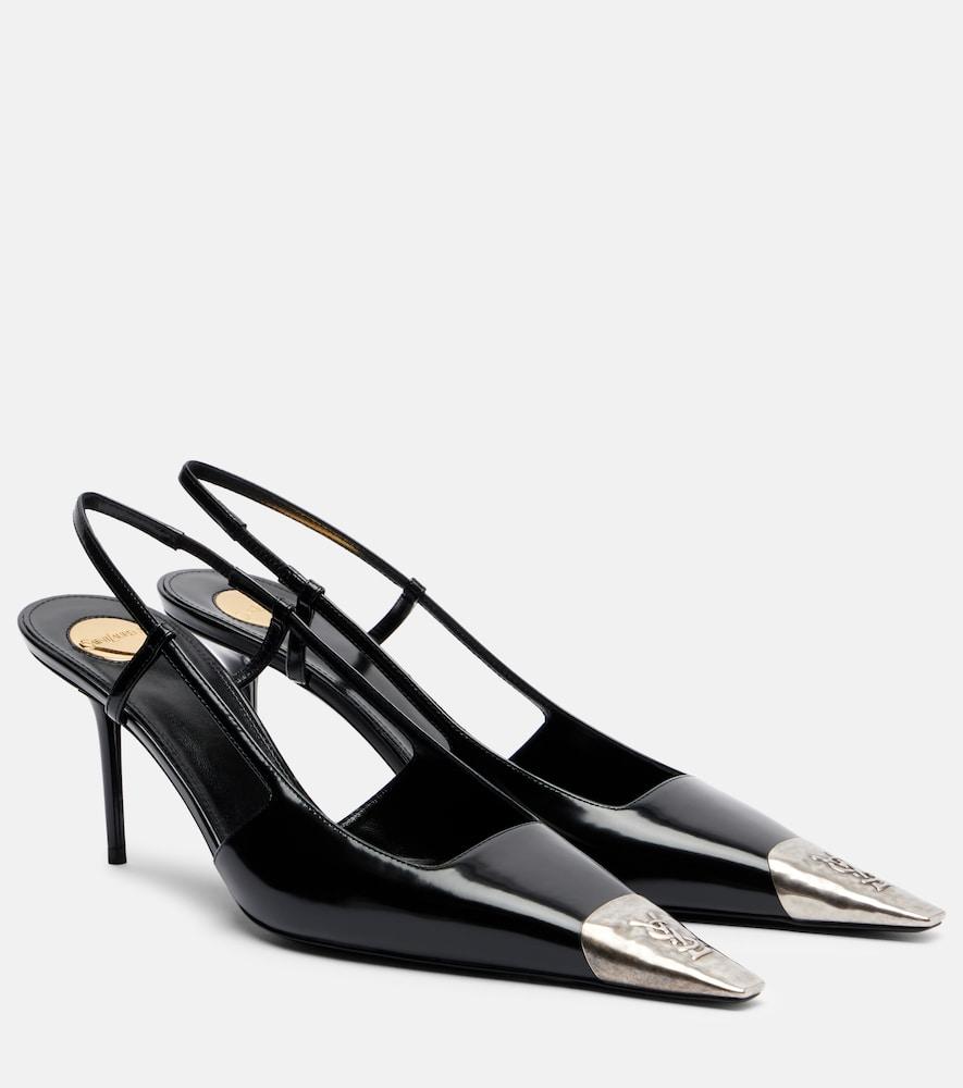 saint laurent jeanne 75 leather slingback pumps