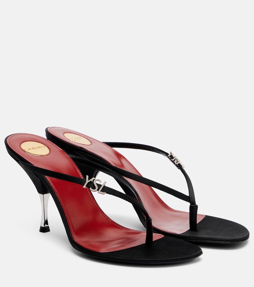 saint laurent jerry crêpe satin thong sandals