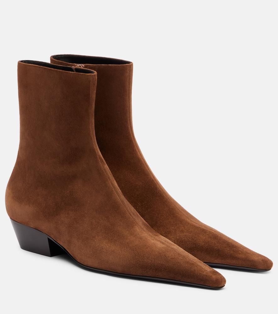 saint laurent jill 30 suede ankle boots