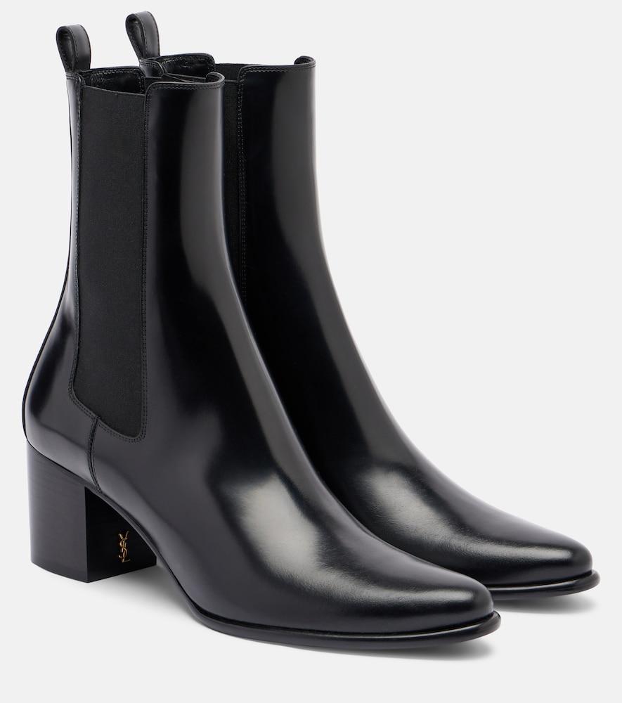 saint laurent jill 60 leather ankle boots