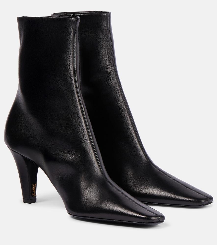 saint laurent jill 75 leather ankle boots