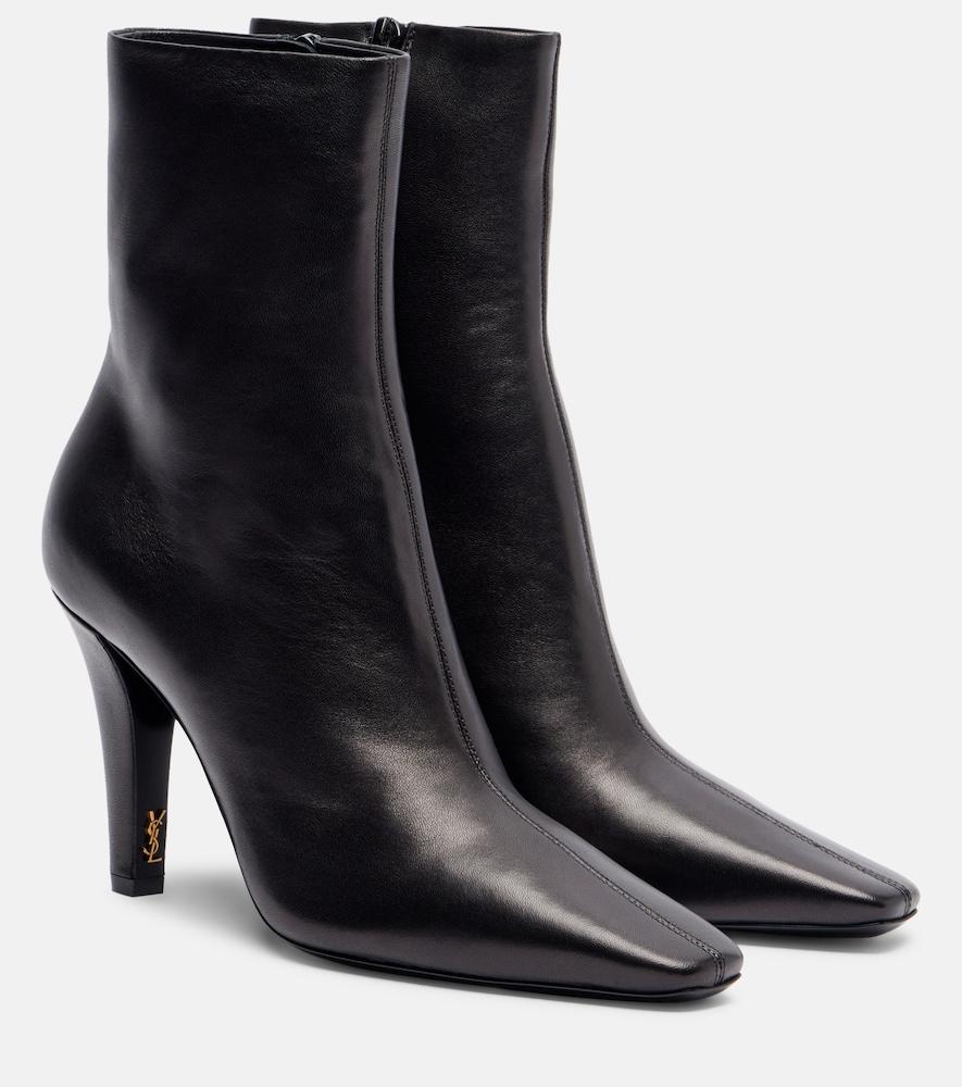 saint laurent jill 95 leather ankle boots