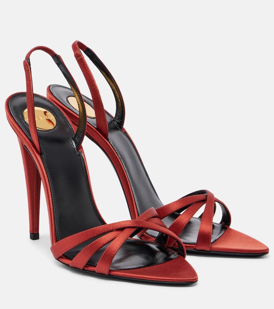 saint laurent kate crêpe satin slingback sandals