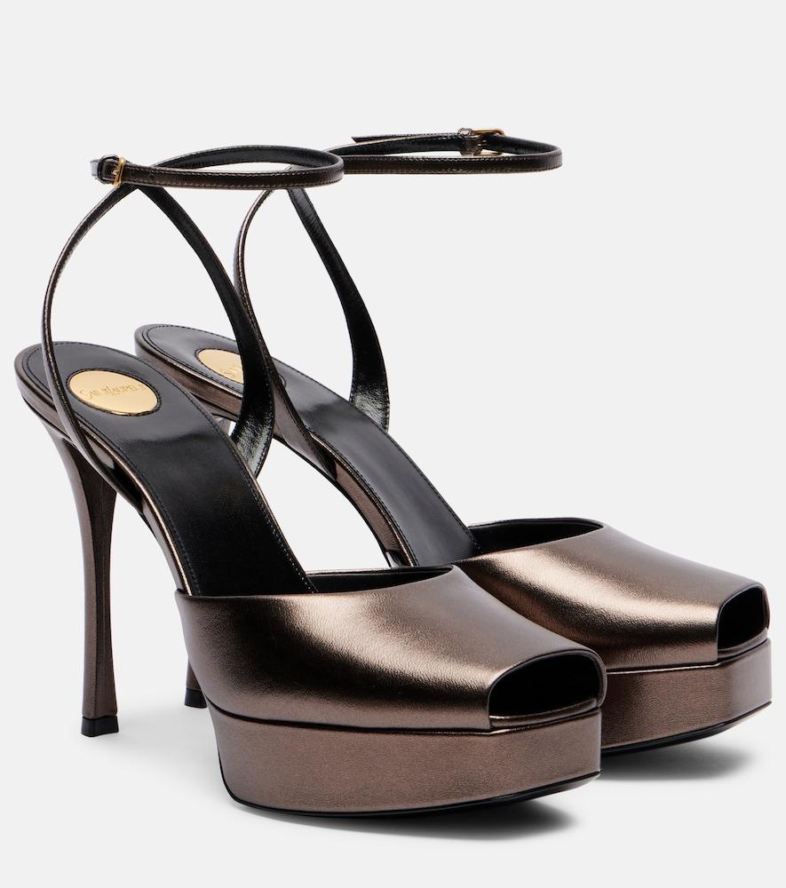saint laurent la scandale 110 leather platform sandals