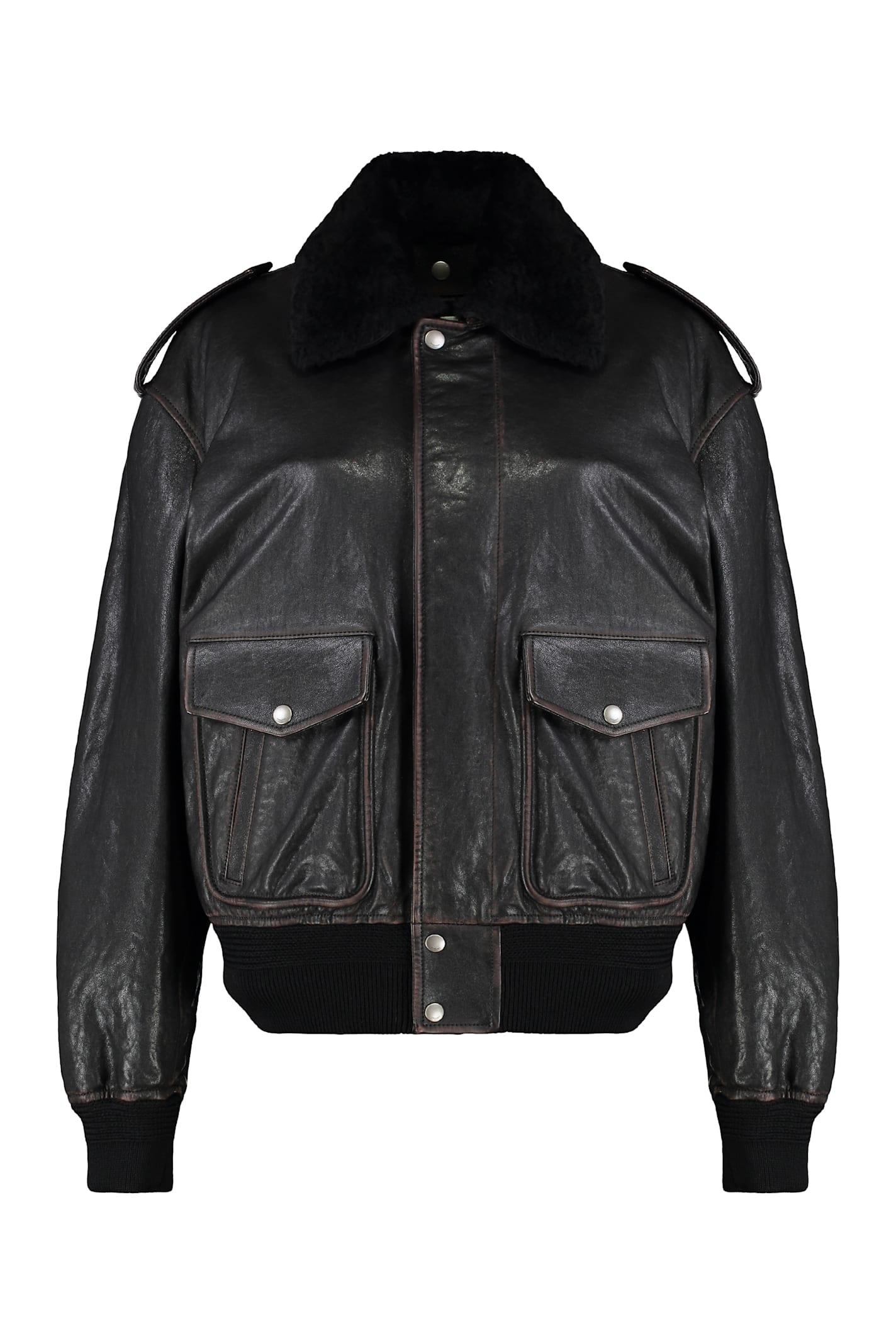 saint laurent lambskin bomber jacket