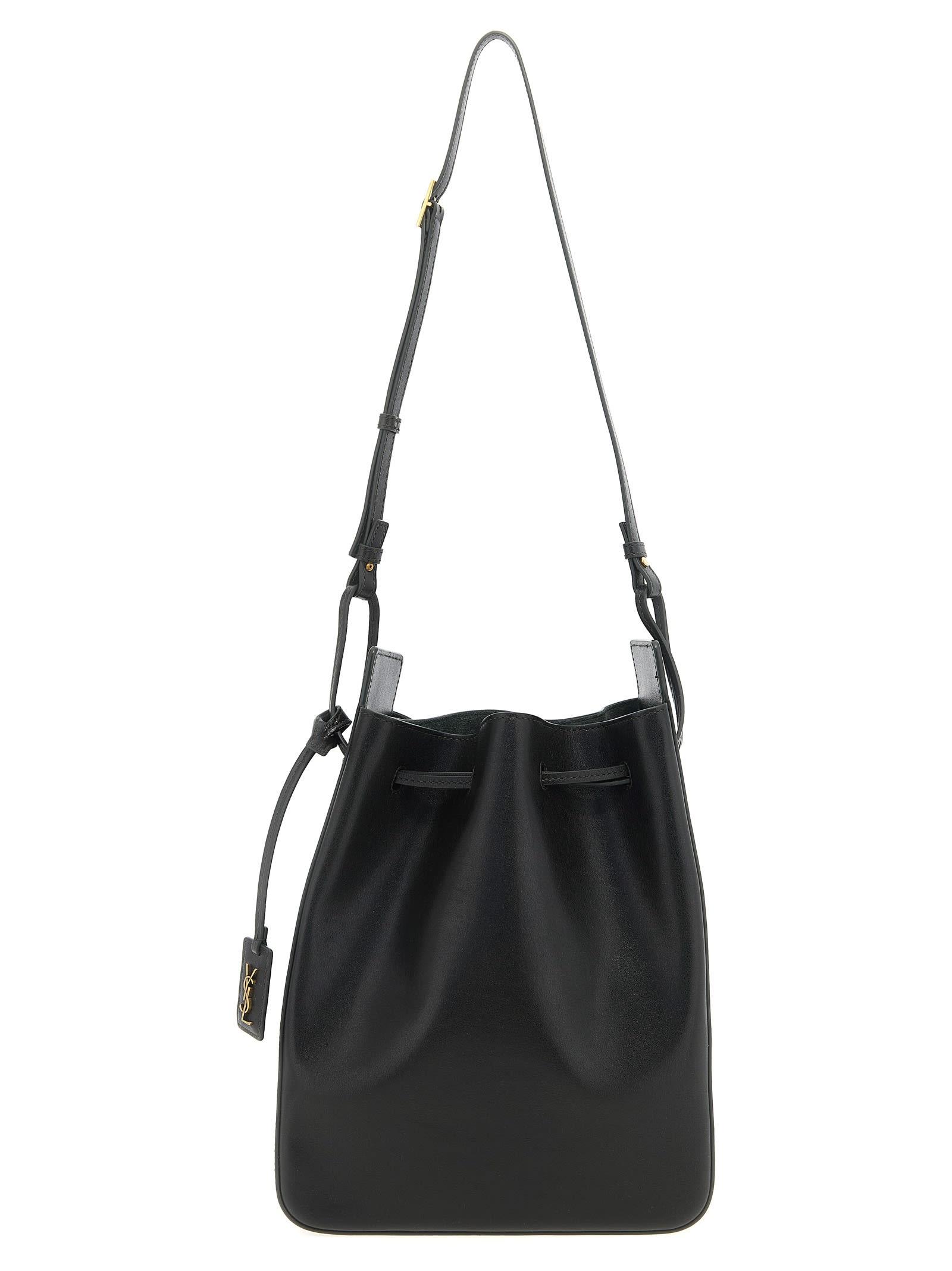 saint laurent large leather bucket bag
