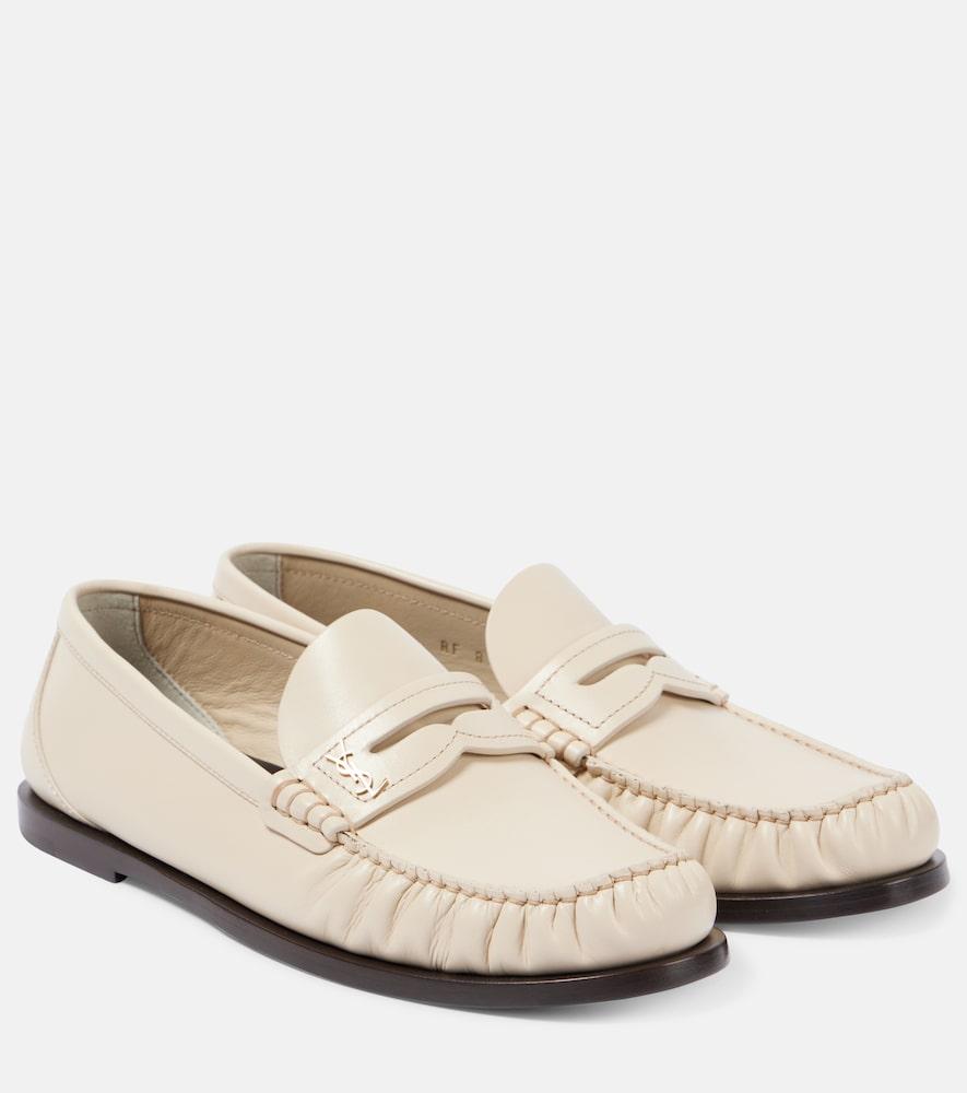 saint laurent laurent leather penny loafers