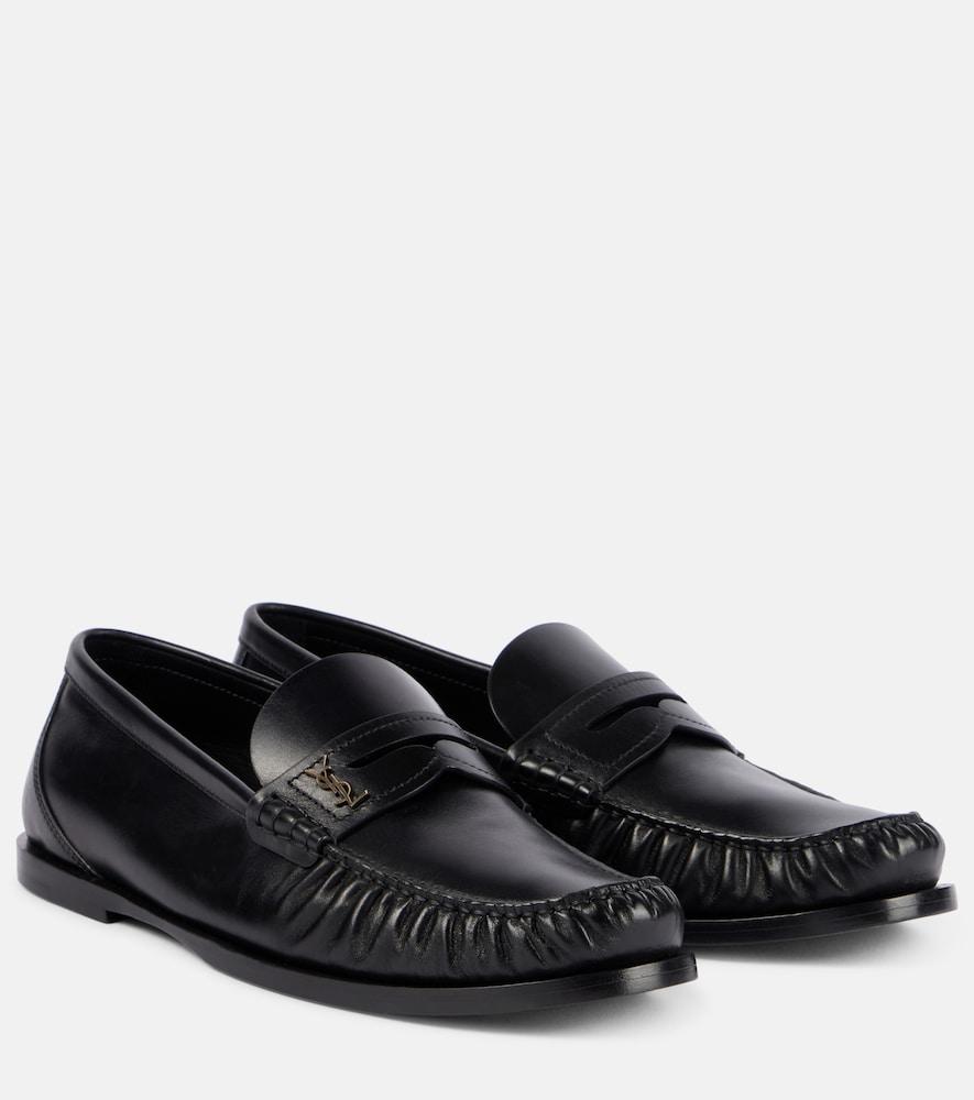 saint laurent laurent leather penny loafers