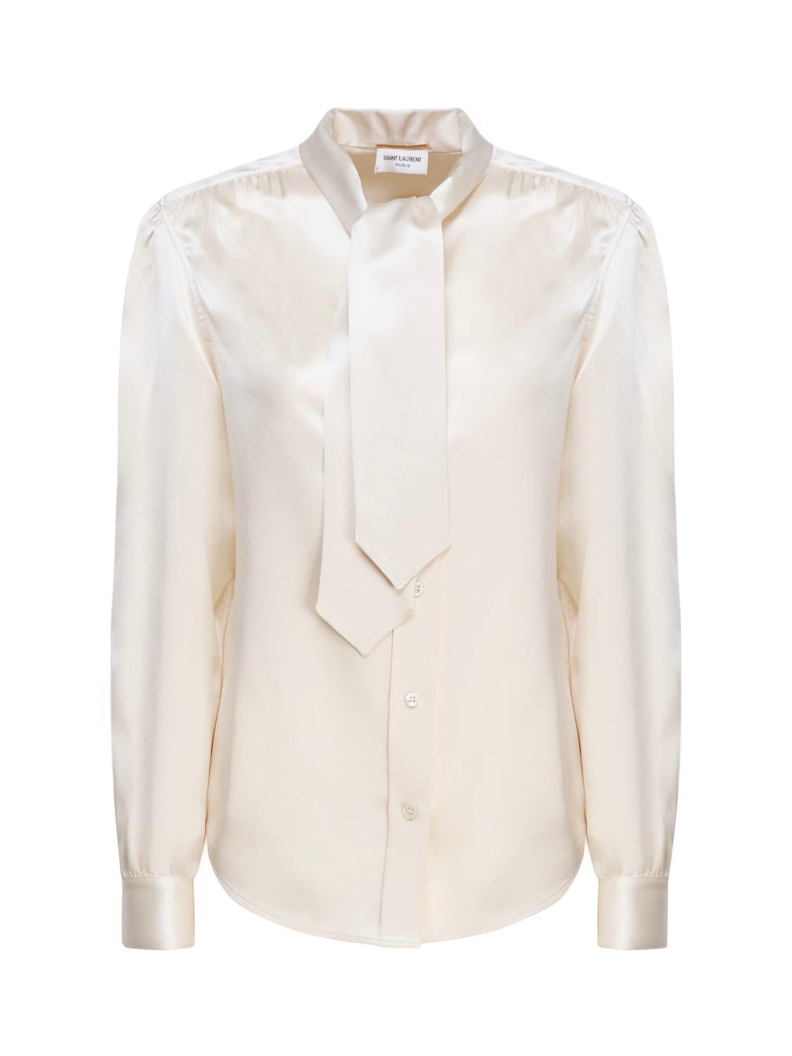 saint laurent lavallière collar blouse