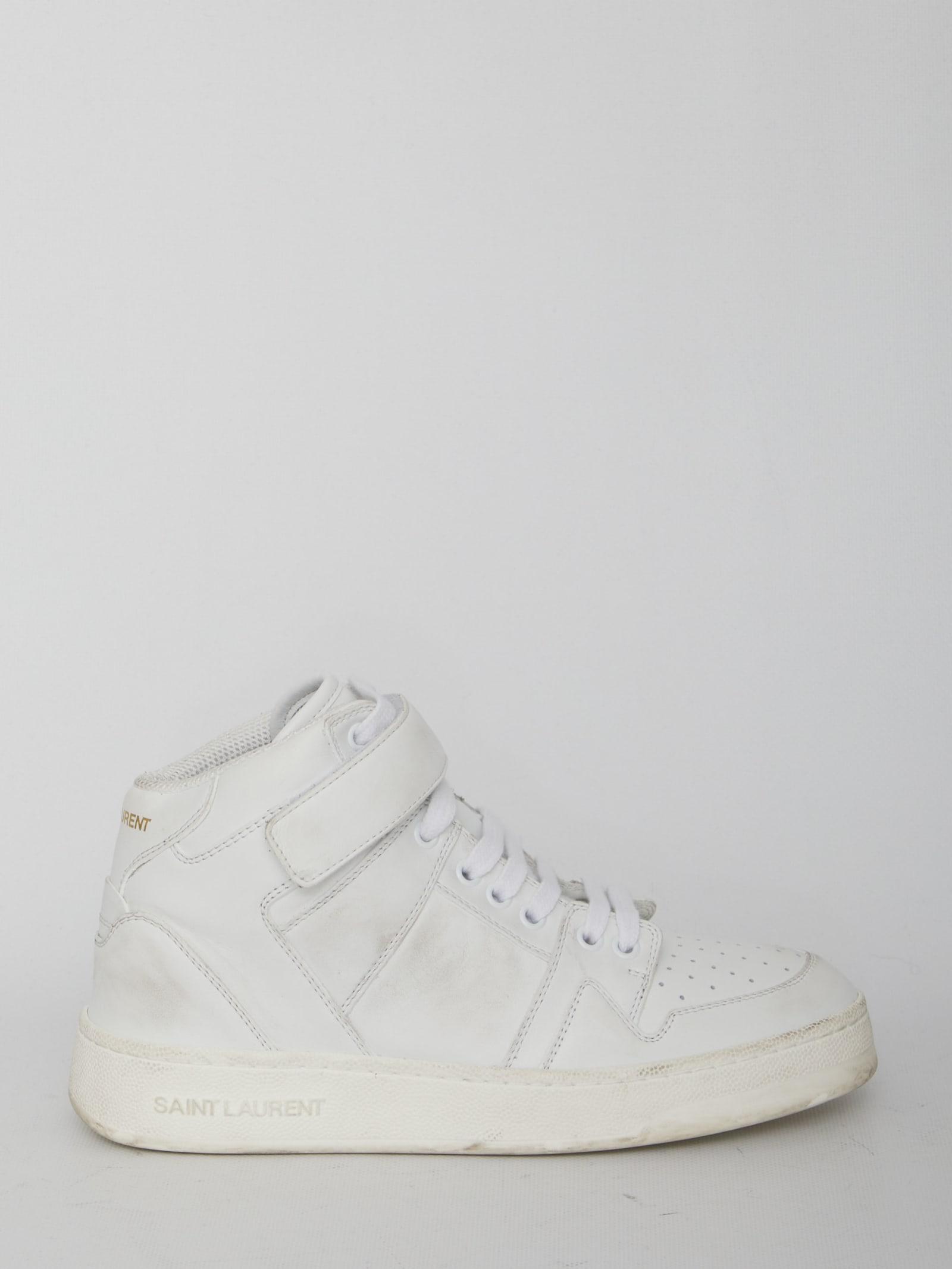 saint laurent lax sneakers in washed-out effect leather