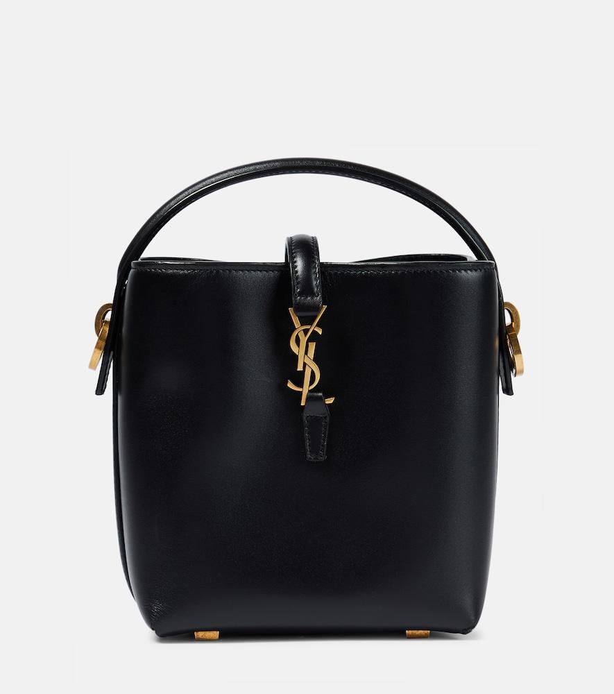 saint laurent le 37 mini leather bucket bag