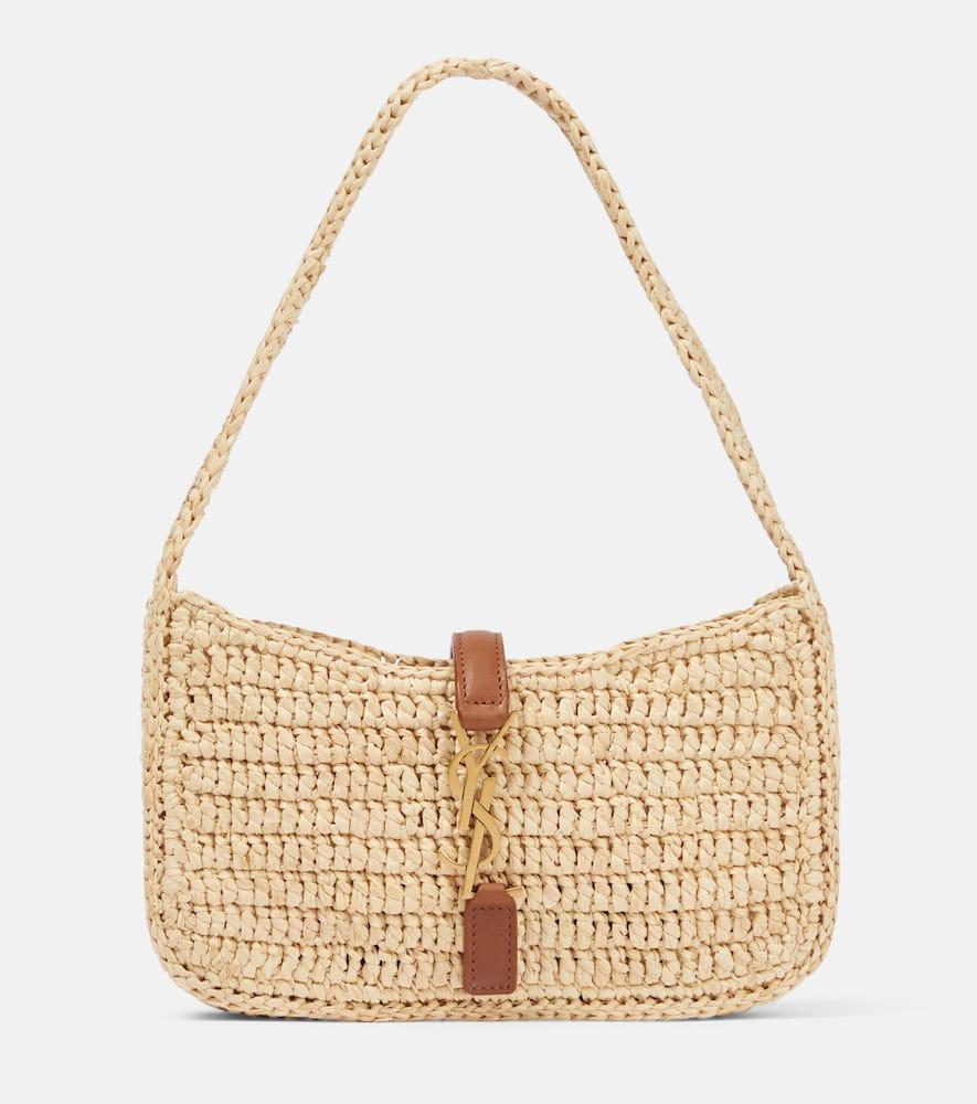 saint laurent le 5 à 7 mini raffia shoulder bag