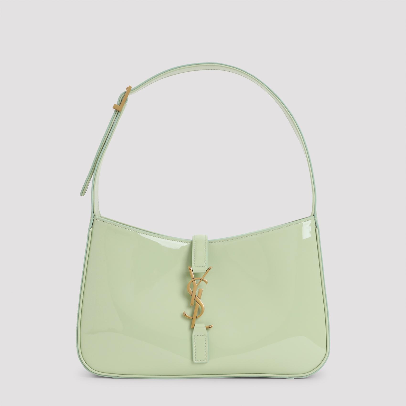 saint laurent le 5 à 7 shoulder bag green calf leather brass - women
