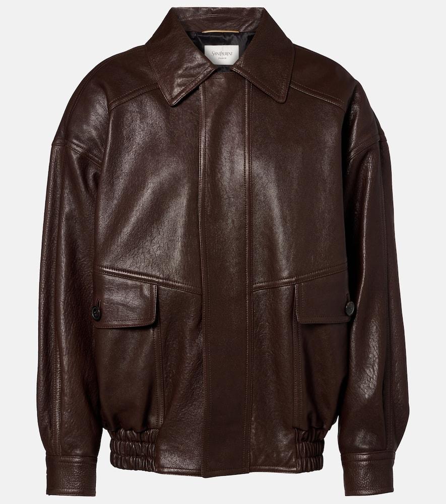 saint laurent leather bomber jacket
