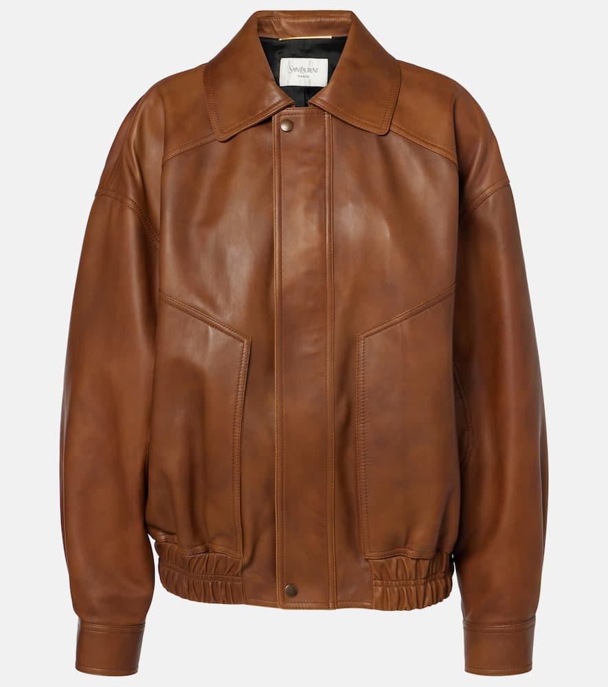saint laurent leather bomber jacket