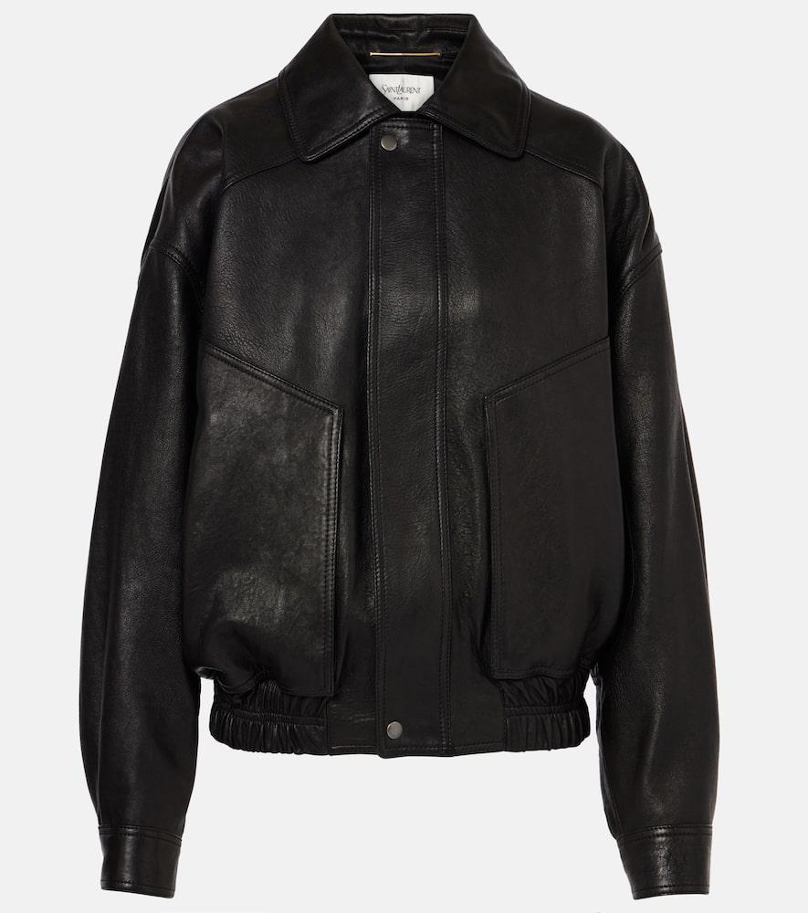 saint laurent leather bomber jacket