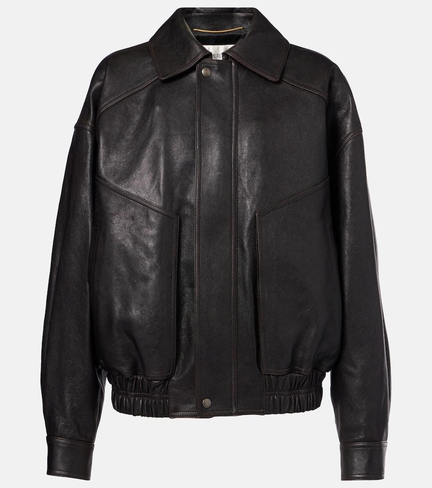 saint laurent leather bomber jacket