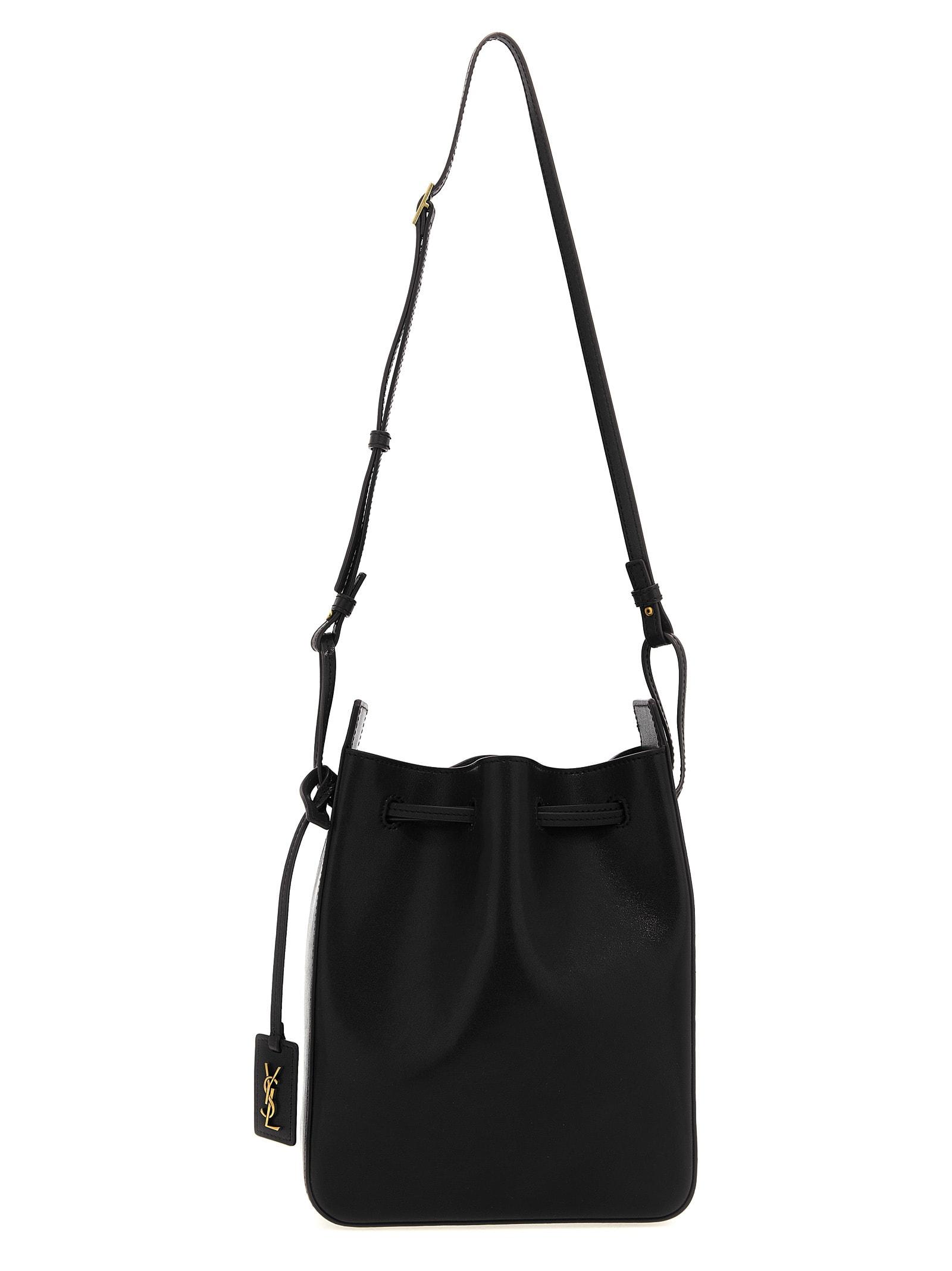 saint laurent leather bucket bag