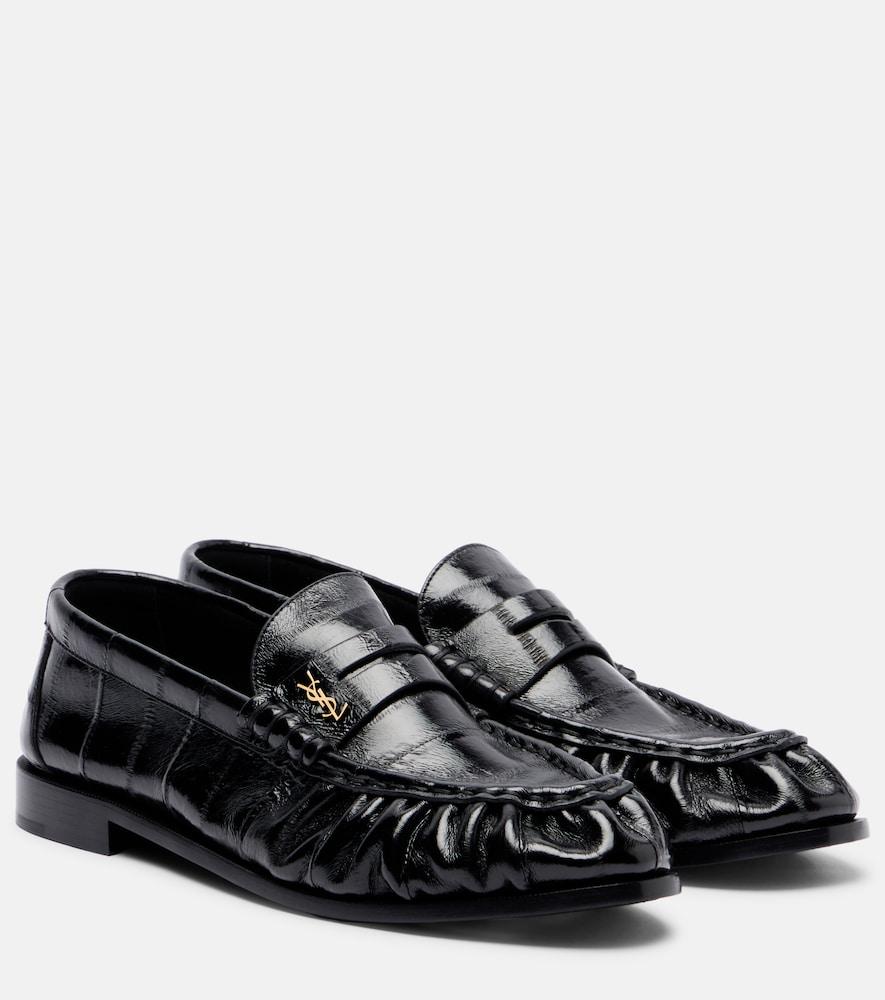 saint laurent leather penny loafers