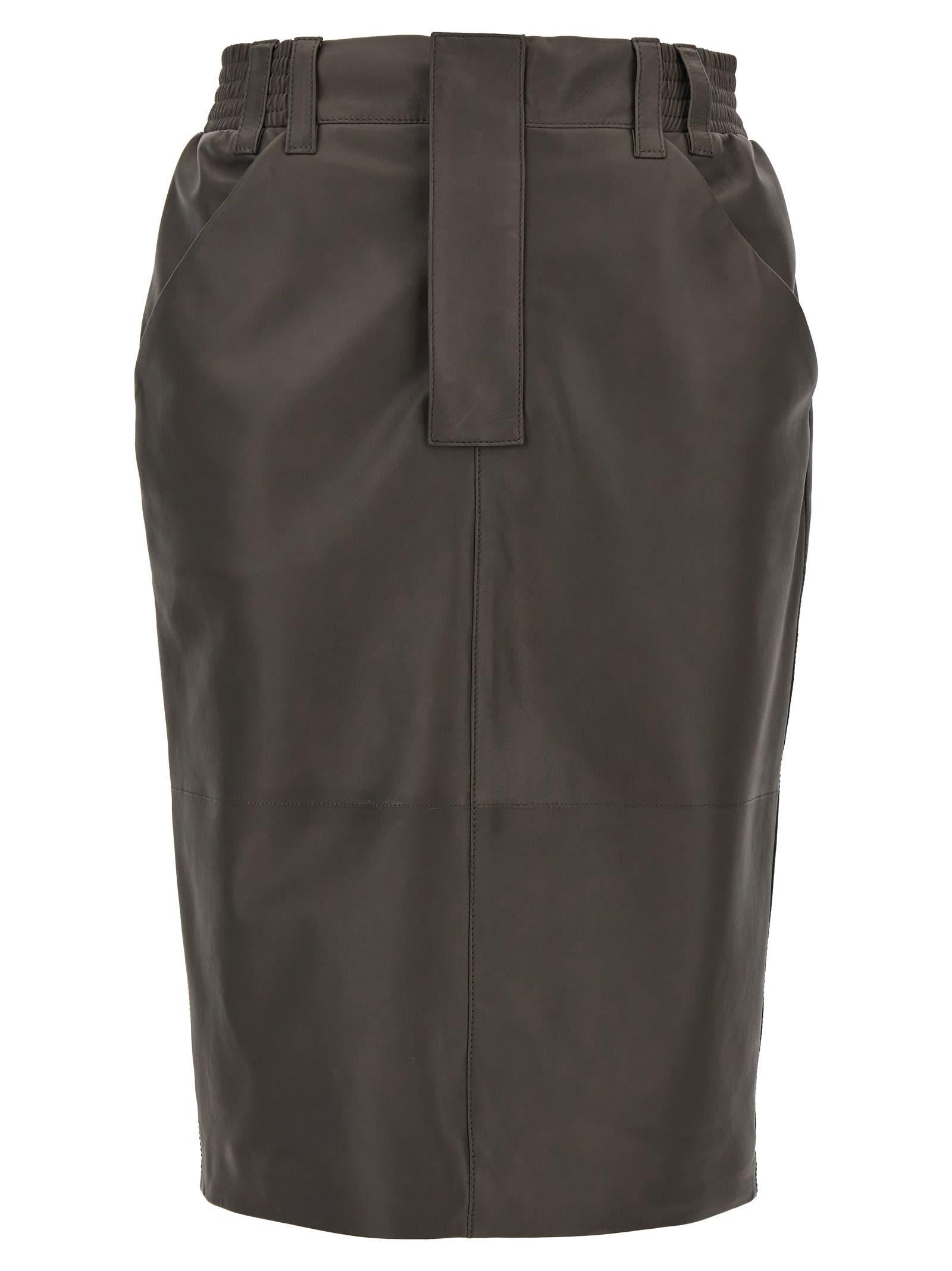 saint laurent leather skirt