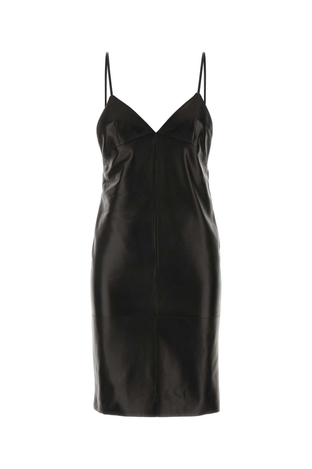 saint laurent leather slip dress