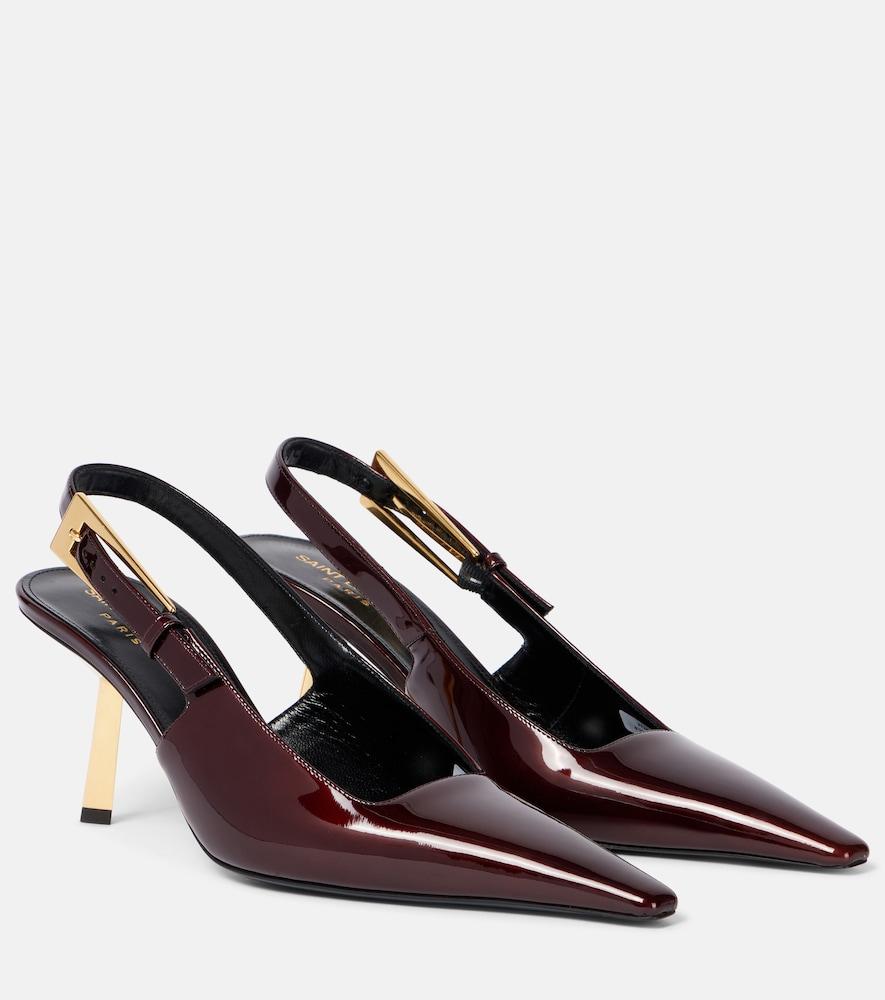 saint laurent lee 75 patent leather slingback pumps