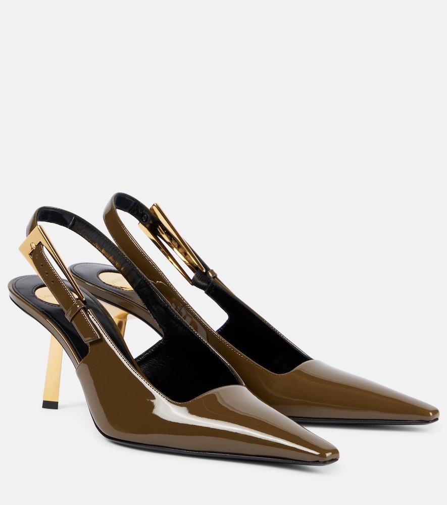 saint laurent lee 75 patent leather slingback pumps