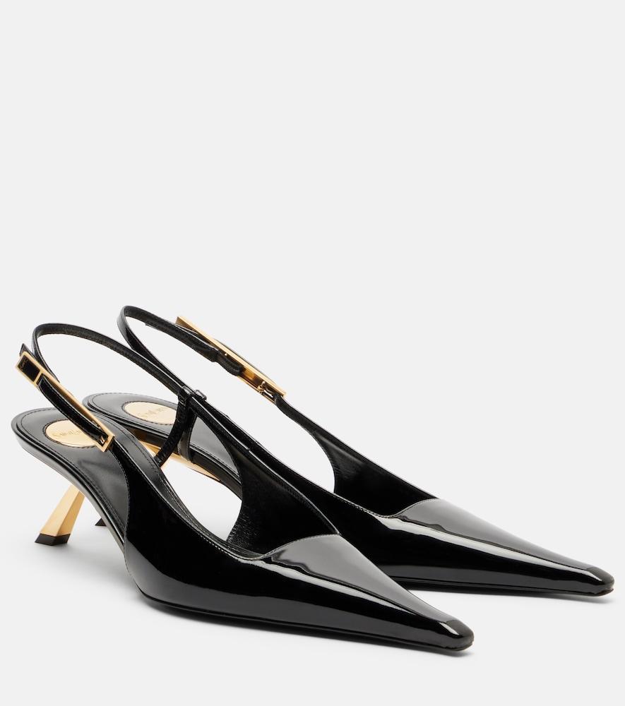 saint laurent lee patent leather slingback pumps