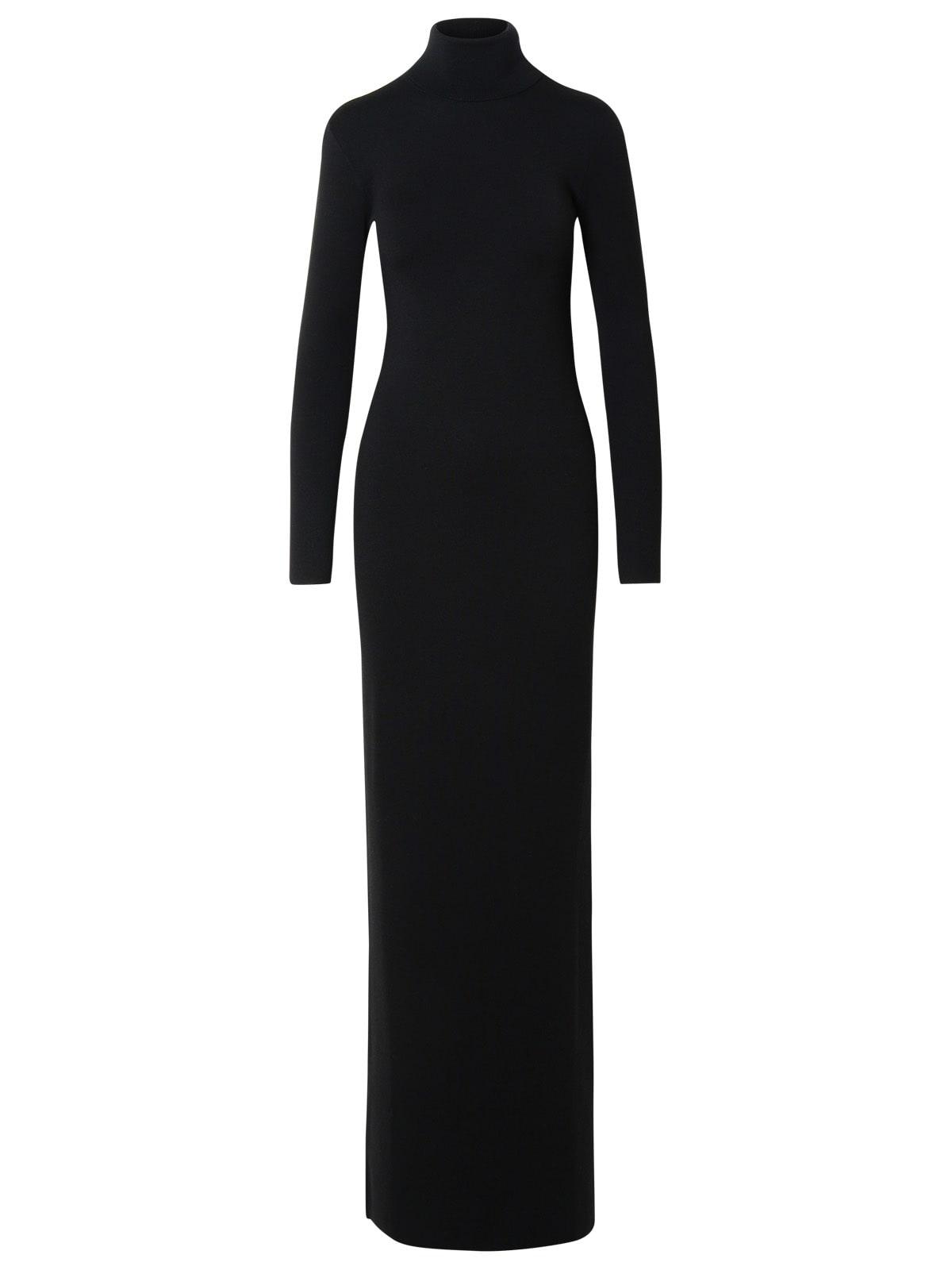 saint laurent long dress in wool