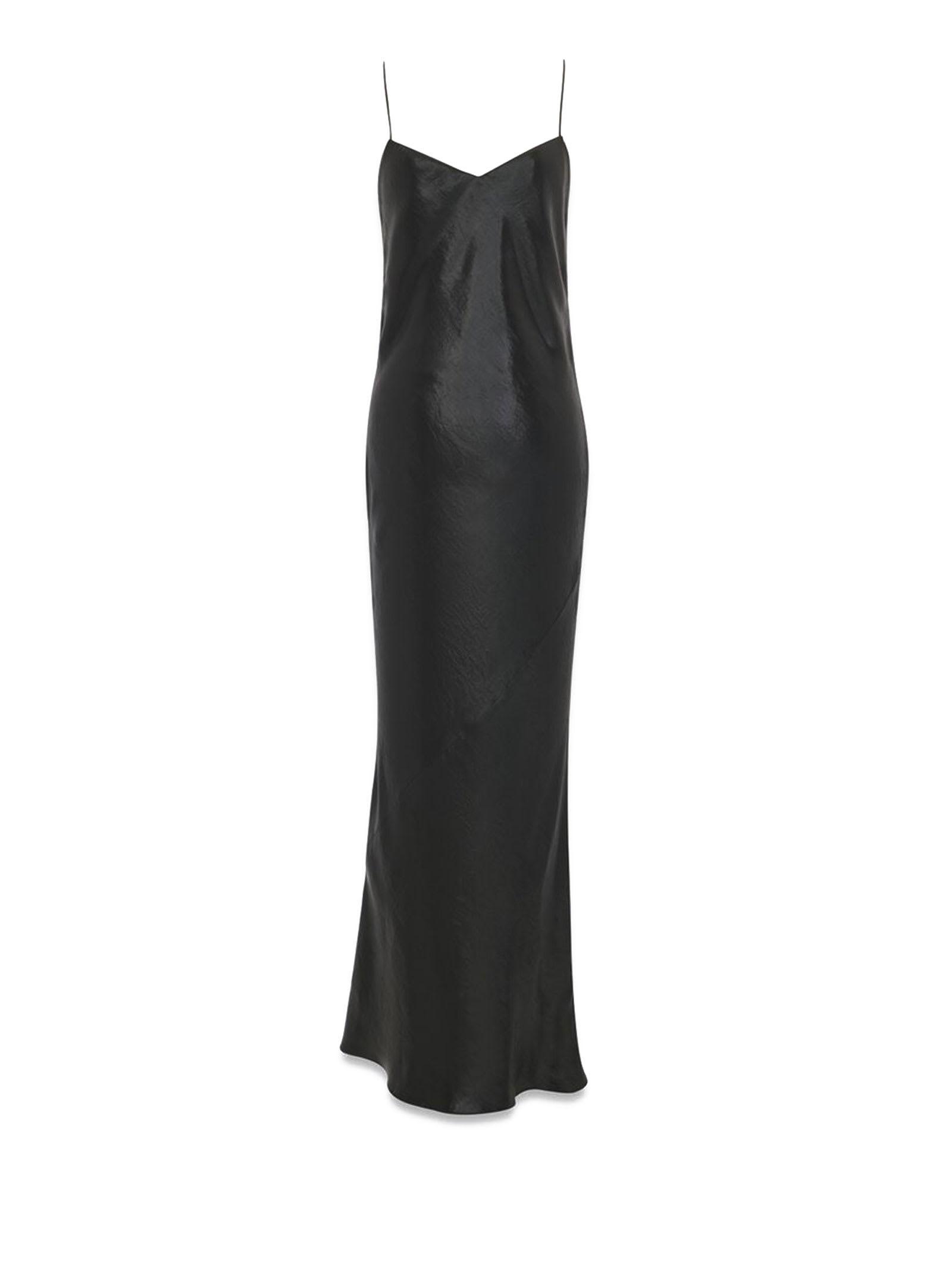 saint laurent long satin dress with thin straps