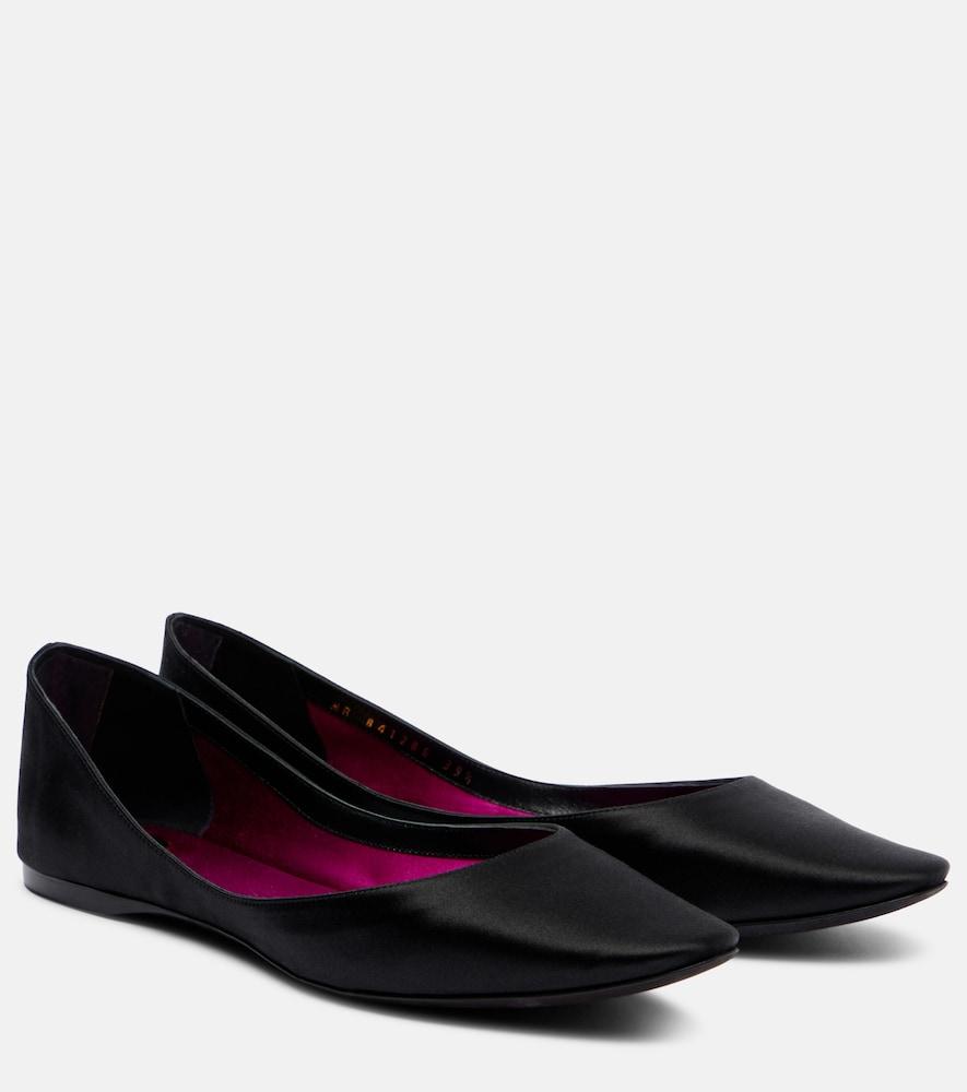 saint laurent lou satin crêpe ballet flats
