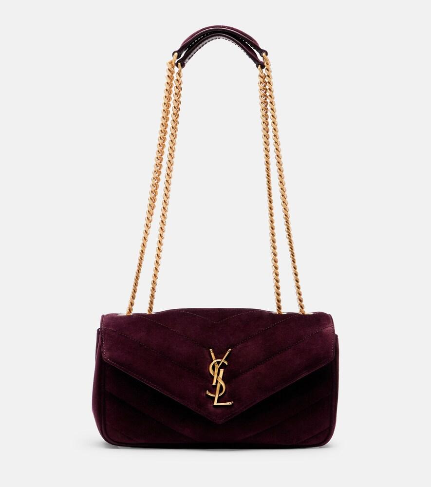 saint laurent loulou small matelassé suede shoulder bag