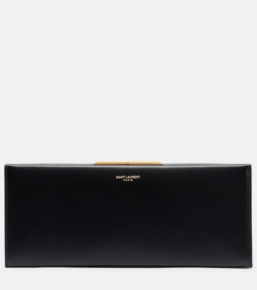 saint laurent midnight small leather clutch