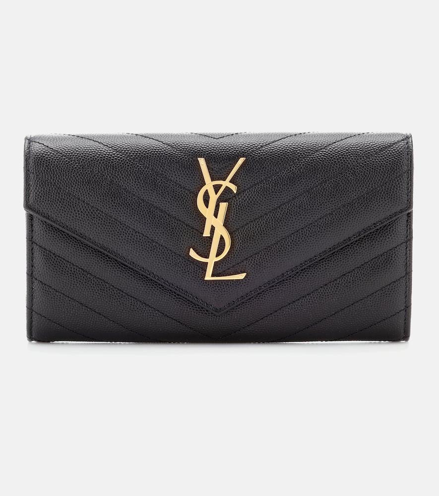 saint laurent monogram large leather wallet