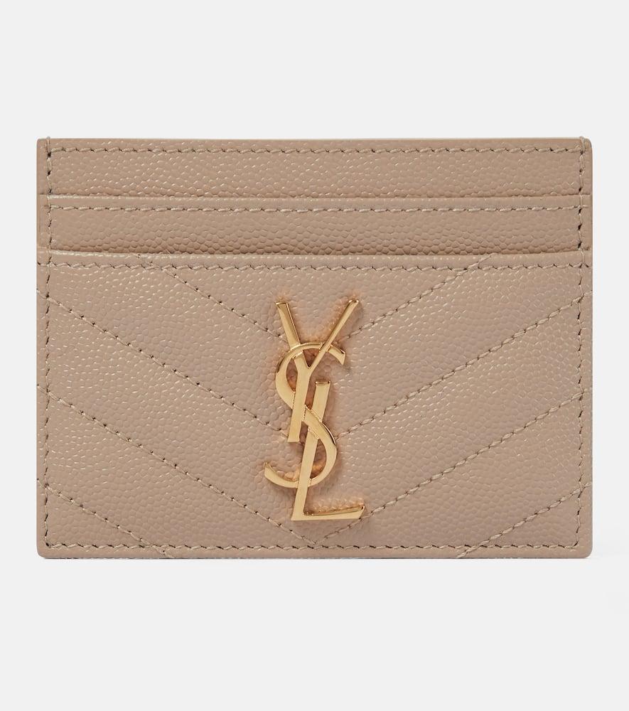 saint laurent monogram leather card holder