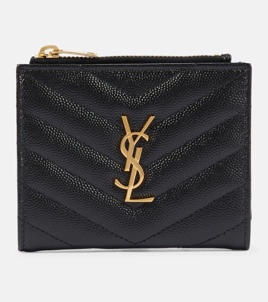 saint laurent monogram zipped leather wallet